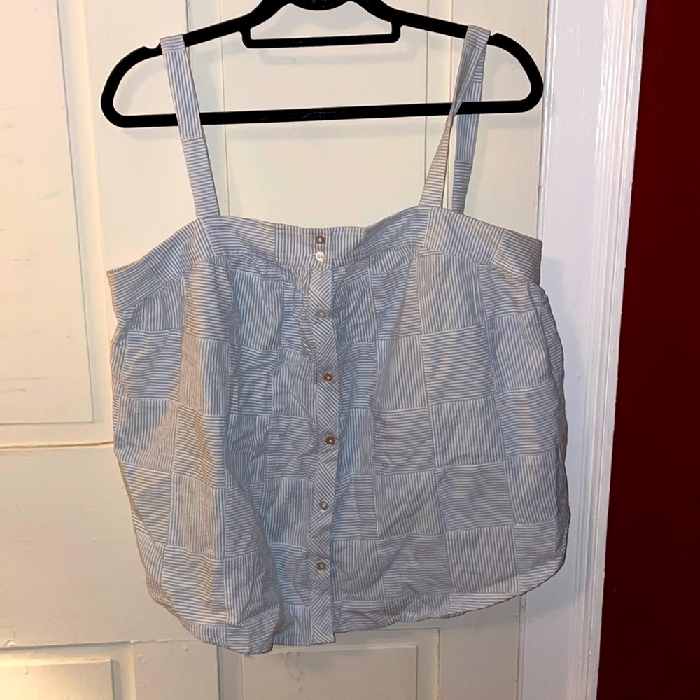 Seersucker plaid tank top vineyard vines